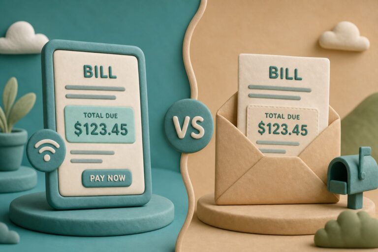 Online MEPCO duplicate bill compared with a paper electricity bill