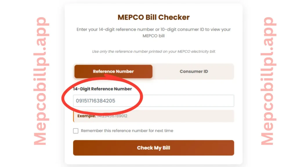 Check your mepco bill on mepcobillpk.app